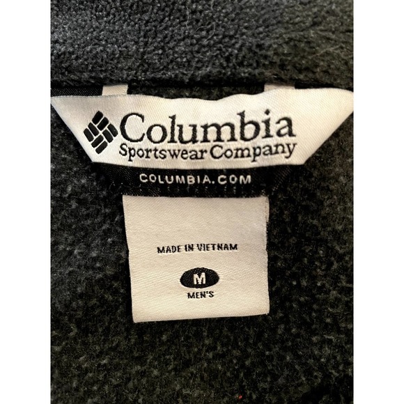 Columbia Fleece Jacket Gray Classic Full Zip Long Slv Logo Gorpcore Size Medium - Picture 8 of 11